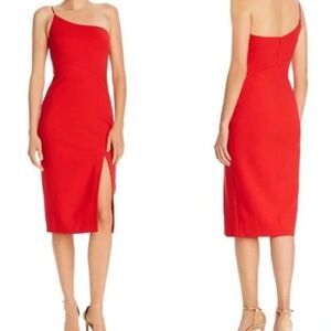 LIKELY Cassidy One Shoulder Sheath Cocktail Dress, Red, Size 4